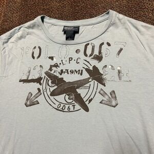 Polo Ralph Lauren 067 Air Plane Graphic Y2K Grunge T-Shirt  Sz. L New York Women